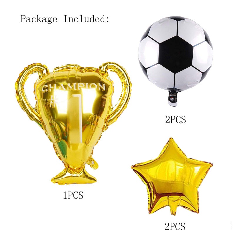 ALY Soccer Party Balloons Supplier - 5PCS Championship Trophy and Soccer Foil Balloons for Kids Birthday and Baby Shower Party Decorations - Image 4